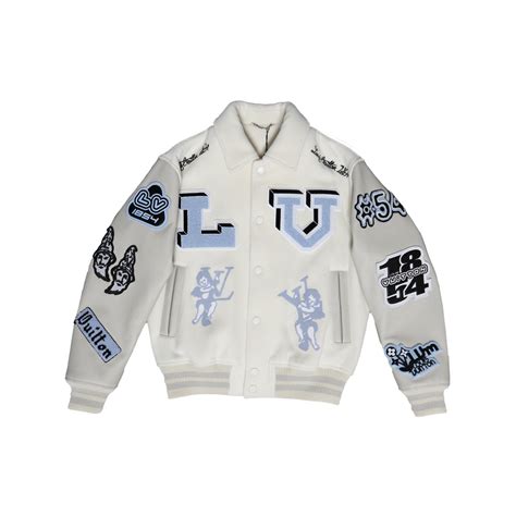 lv varsity jacket cream.